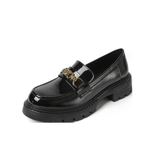 【女鞋专场】厚底乐福鞋女真皮2023春款英伦风高跟软底黑色小皮鞋粗跟单鞋春秋 商品图5