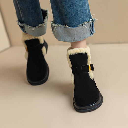冬季新款，巨保暖羊羔毛厚底马丁靴XWJ-X180-18 商品图7