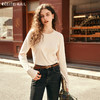 OLrain欧芮儿杏色针织衫女早春2024年新款时尚气质修身圆领打底衫 商品缩略图0