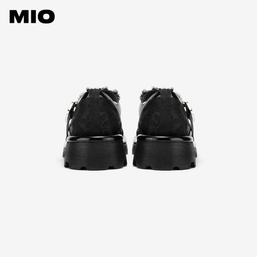 MIO米奥春季圆头中跟浅口单鞋国风一字式扣带复古玛丽珍鞋M241432611 商品图4