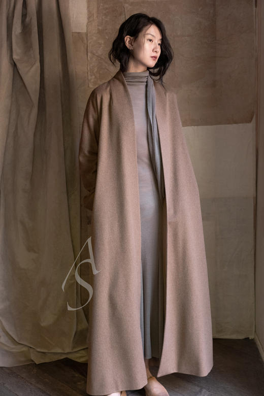 Cortana 驼色MISIA初剪羊毛廓形长外套 商品图2