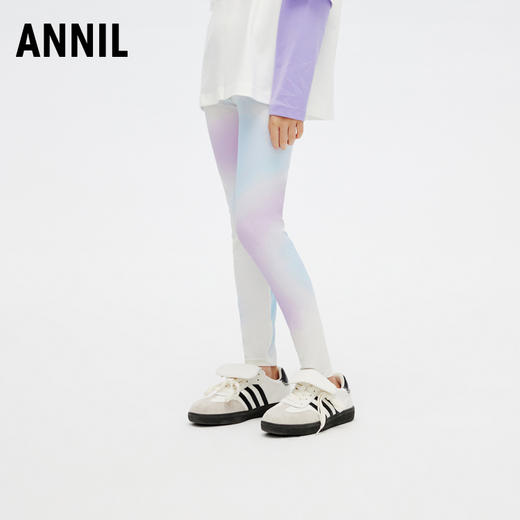 女童弹力休闲瑜伽运动长裤针织打底裤新款安奈儿童装EG416027 商品图1