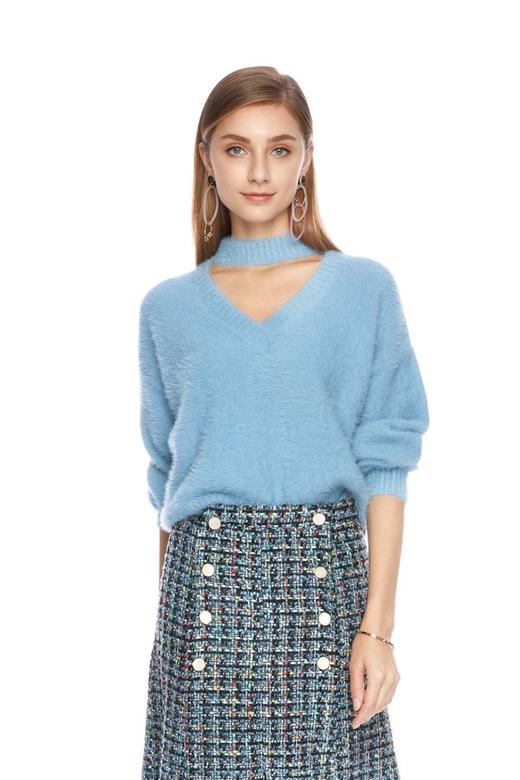 NEW LOOK 蓝色V领挂脖毛衣 4481 商品图0