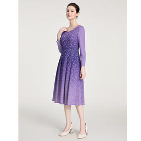 司歌冬长袖弹力连衣裙渐变柔软V领A881065