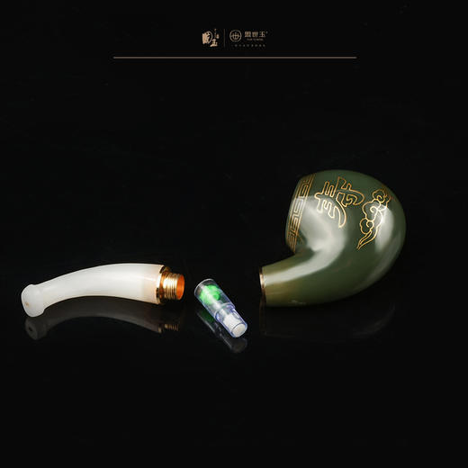 新疆国玉盟世玉和田玉和田玉摆件（烟斗）【带证书·顺丰物流】 商品图1
