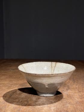 朝鲜粉引釉斗笠形茶碗，顺丰包邮