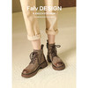 【女鞋专场】前系带真皮英伦风厚底马丁靴女2023年秋冬新款法式复古擦色短靴女 商品缩略图0