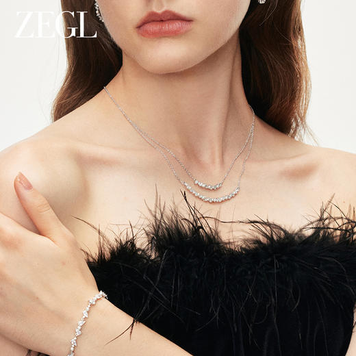 ZEGL双层叠戴毛衣链人造珍珠项链女秋冬轻奢小众法式高级感锁骨链 商品图4