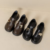 【女鞋专场】英伦风棕色真皮小皮鞋2023新款复古粗跟乐福鞋女一脚蹬圆头女单鞋 商品缩略图1