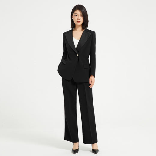 IWY/时尚干练黑色女士职业西服套装气质休闲西服外套韩版名媛上班正装C13518+P33518-黑色 商品图0