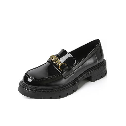 【女鞋专场】厚底乐福鞋女真皮2023春款英伦风高跟软底黑色小皮鞋粗跟单鞋春秋 商品图4