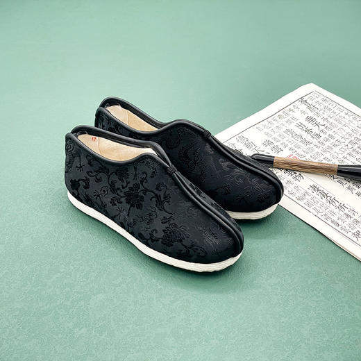 内联升童鞋手工单鞋千层底织锦安棉羊毛毡棉鞋5291C 商品图8