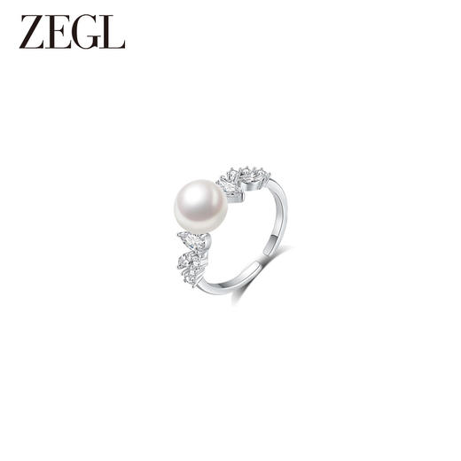 ZEGL法式人造珍珠戒指女小众设计轻奢高级感指环时尚个性食指戒子 商品图3
