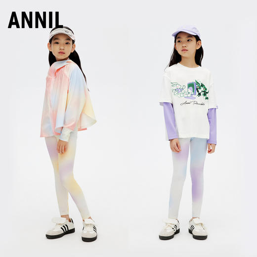 女童弹力休闲瑜伽运动长裤针织打底裤新款安奈儿童装EG416027 商品图5