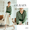 OLrain欧芮儿条纹针织衫女早春2024年新款慵懒风v领薄开衫外套 商品缩略图2
