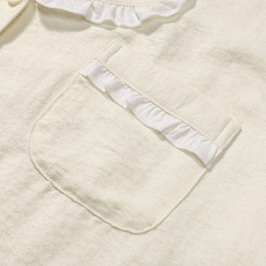 都市丽人生活家居春夏睡衣女软绵绵压花家居服薄款短袖长裤女士套装LH41C5 商品图6