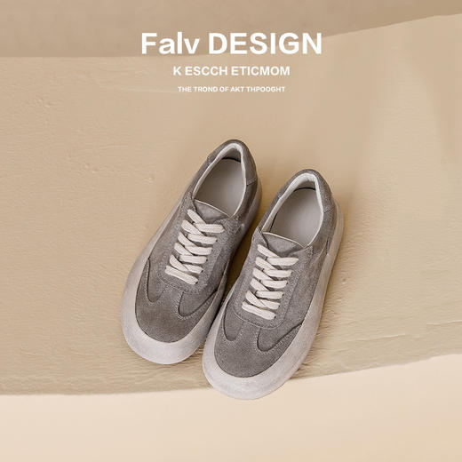 【女鞋专场】真皮复古圆头厚底休闲女鞋2023年新款内增高小白鞋系带板鞋女单鞋 商品图3