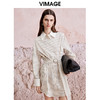 VIMAGE纬漫纪春季新款通勤气质条纹衬衫连衣裙V2107735 商品缩略图0