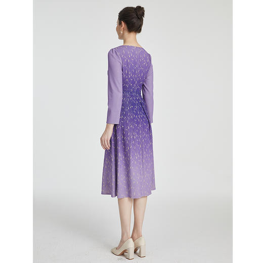 司歌冬长袖弹力连衣裙渐变柔软V领A881065 商品图3