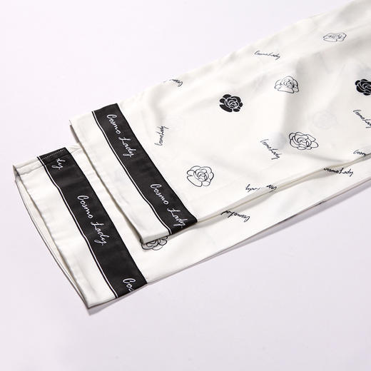 都市丽人好睡好眠春夏睡衣女冰雪丝印花家居服薄款短袖长裤女士丝质套装LH41A6 商品图8