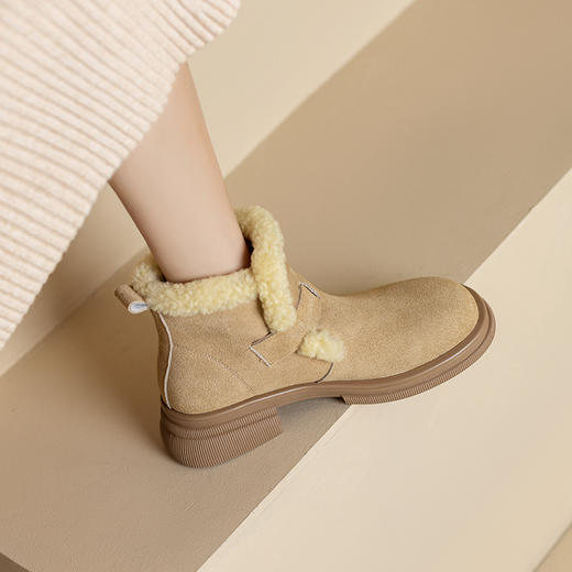 冬季新款，巨保暖羊羔毛厚底马丁靴XWJ-X180-18 商品图3