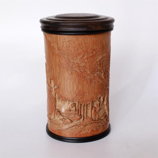 山水清音°竹雕茶叶罐 商品图0