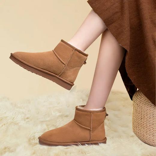 PSQUEEN女款雪地靴 澳洲进口材料 羊皮毛一体 磨砂牛皮 TPR牛筋底 加厚保暖 商品图0