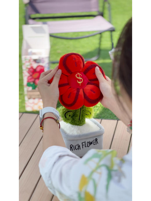 Rich Flower 有钱花 毛绒摆件 30cm 红色 商品图3