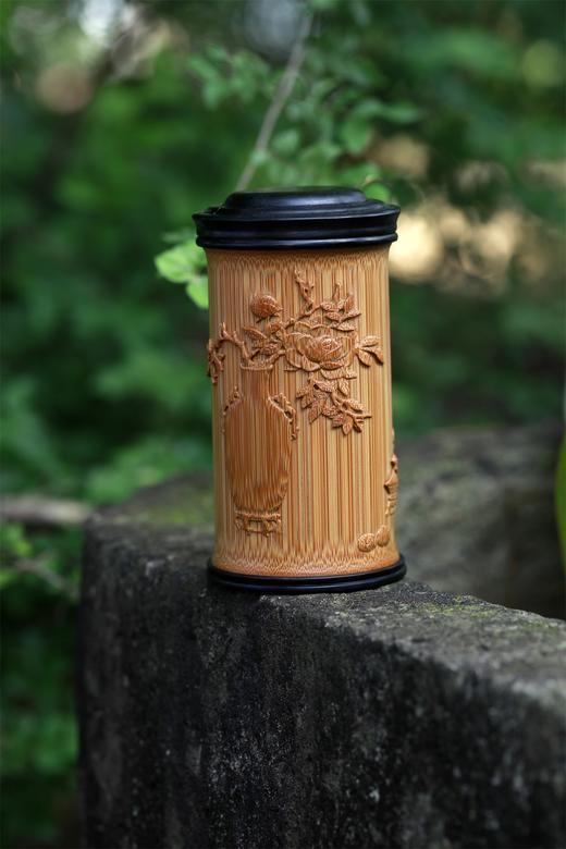 四季平安°竹雕茶叶罐 商品图3