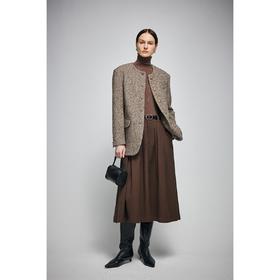 原形法式小香风羊毛大衣女2023秋冬新款西装呢外套廓形气质上衣