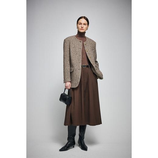 原形法式小香风羊毛大衣女2023秋冬新款西装呢外套廓形气质上衣 商品图0