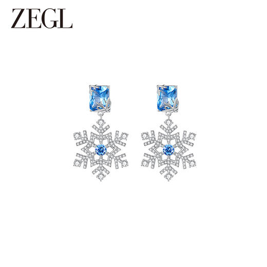 ZEGL圣诞雪花耳环女2023新款爆款秋冬高级感气质耳钉小众银针耳饰 商品图0