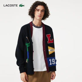 【海南专供价】Lacoste法国鳄鱼男女同款新款拼色潮流开衫针织衫AH0811-10