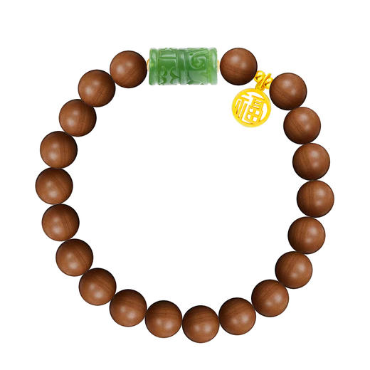 和田玉古纹雕刻老山檀国风手串 商品图4