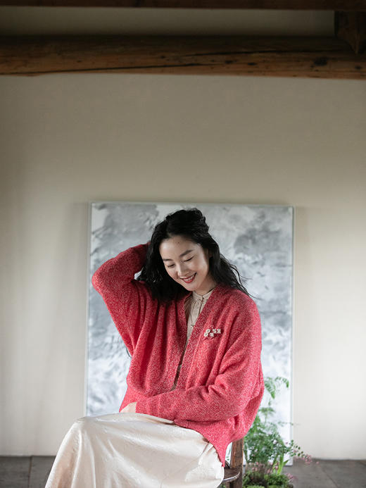 牧衣游原创 毛织手钩花胸针朴实百搭趣味 忘忧【不支持会员折】 商品图1