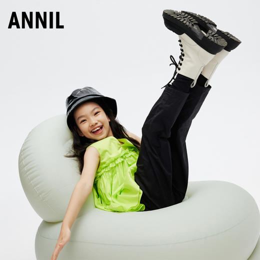 女童裤子新款春装休闲萝卜裤弹力黑色束脚刺绣长裤安奈儿童装EG416025 商品图4