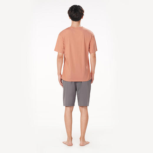 都市丽人都市锋尚生活家居春夏睡衣男32支CVC单面家居服薄款短袖短裤男士套装FH42A4 商品图3