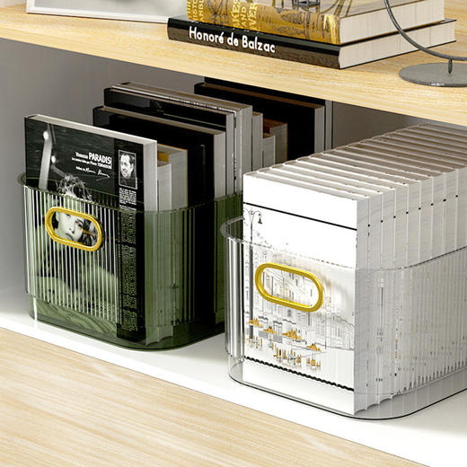 【百搭收纳！轻奢桌面盒】加厚结实耐用PET梳妆台护肤品收纳筐透明杂物零食化妆品整理盒 商品图1