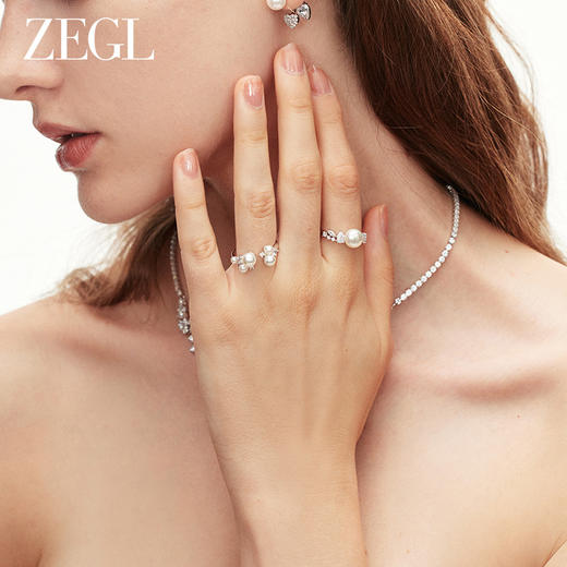 ZEGL法式人造珍珠戒指女小众设计轻奢高级感指环时尚个性食指戒子 商品图4