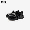 MIO米奥春季乐福鞋圆头中跟闪钻大头乐福鞋学院风单鞋M241527470 商品缩略图3