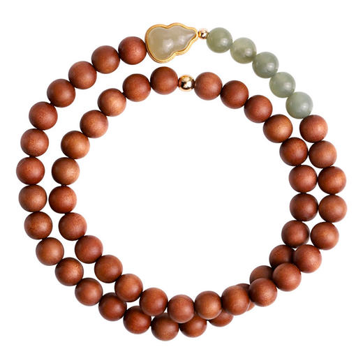 老山檀和田玉葫芦手串 商品图3