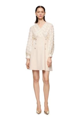 Le Malene 双排扣流苏V领连衣裙 8518