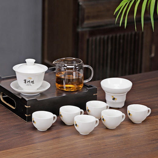 八马茶具 德化白瓷赛珍珠茶杯喝茶小茶杯功夫茶具家用品茗杯6个/套 商品图2