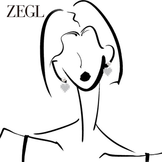 ZEGL复古爱心人造珍珠耳环女秋冬2023年新款爆款耳钉小众银针耳饰 商品图2