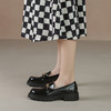 【女鞋专场】厚底乐福鞋女真皮2023春款英伦风高跟软底黑色小皮鞋粗跟单鞋春秋 商品缩略图3