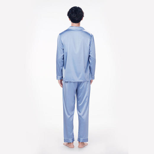都市丽人亲情蜜语都市锋尚好睡好眠春夏睡衣男哑光弹力色丁家居服薄款长袖长裤男士丝质套装新年本命年红品FH40A5 商品图3