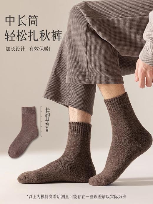 加厚羊毛袜男冬季加绒保暖家居睡眠中筒厚袜子男士羊绒冬天长袜 商品图2