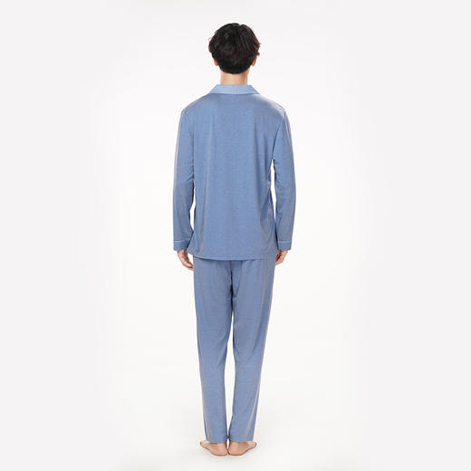 都市丽人都市锋尚好睡好眠春夏睡衣男抗皱绵家居服薄款长袖长裤男士套装FH40A4 商品图3