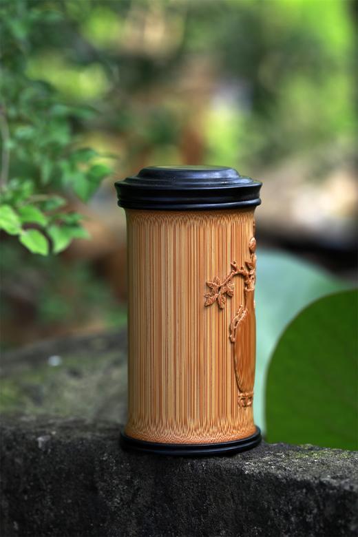 四季平安°竹雕茶叶罐 商品图2