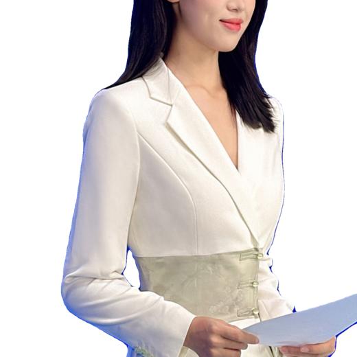 IWY/复古中国风连衣裙女秋冬长袖上镜主持人职业裙正装气质显瘦FYFQ236 商品图4